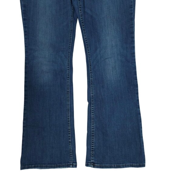 Levis 524 Bootcut Jeans Womens 32 Mid Rise Medium Wash Whiskered Denim - Picture 10 of 15